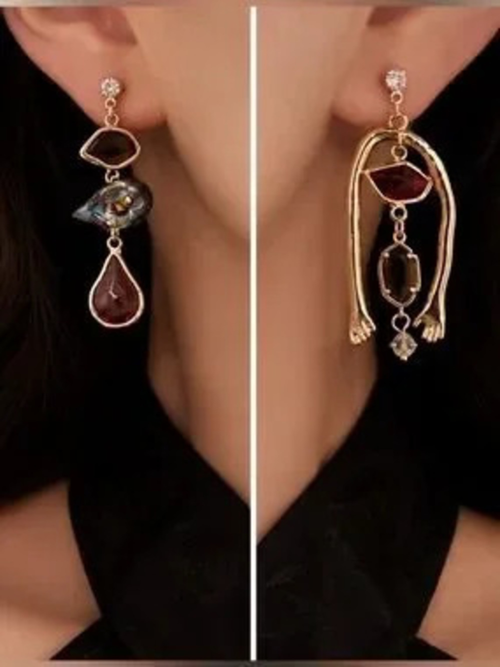 Artsy Mismatched Dangle Earrings